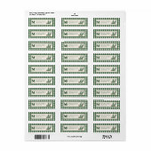 Groene Gingham Dennenkegel Etiket (Full Sheet)