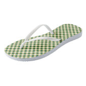 Groene Gingham Design Slippers Teenslippers (Schuin)
