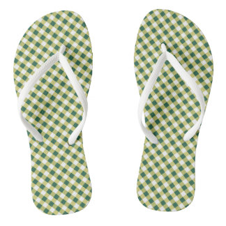 Groene Gingham Design Slippers Teenslippers
