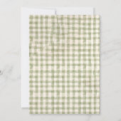 Groene Gingham Domme Gans Baby Shower Uitnodiging (Achterkant)