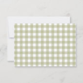 Groene Gingham Dwaze Gans 1e Verjaardag Bedankkaart (Achterkant)