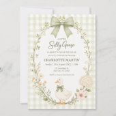 Groene Gingham Dwaze Gans Baby Shower Kaart (Voorkant)
