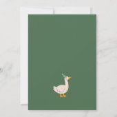 Groene Gingham Dwaze Gans Verjaardag Kaart (Achterkant)