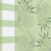 Groene Gingham en Floral Motief Wallpaper Behang (Zoom)