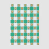 Groene Gingham en Gele Zonnebloemen Tissuepapier (Voorkant)