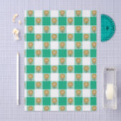 Groene Gingham en Gele Zonnebloemen Tissuepapier (Craft)