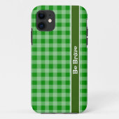 Groene gingham fabric iPhone Case (Achterkant)
