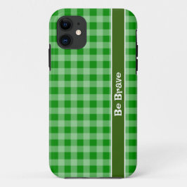 Groene gingham fabric iPhone Case
