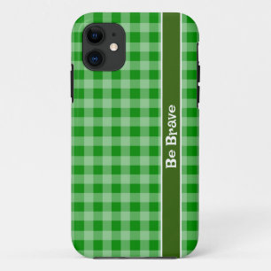 Groene gingham fabric iPhone Case