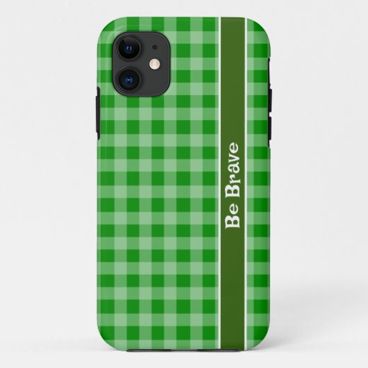 Groene gingham fabric iPhone Case (Achterkant)