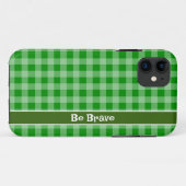 Groene gingham fabric iPhone Case (Achterkant (horizontaal))