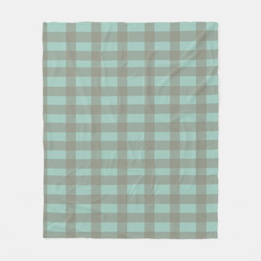 Groene Gingham Fleece Deken (Voorkant)