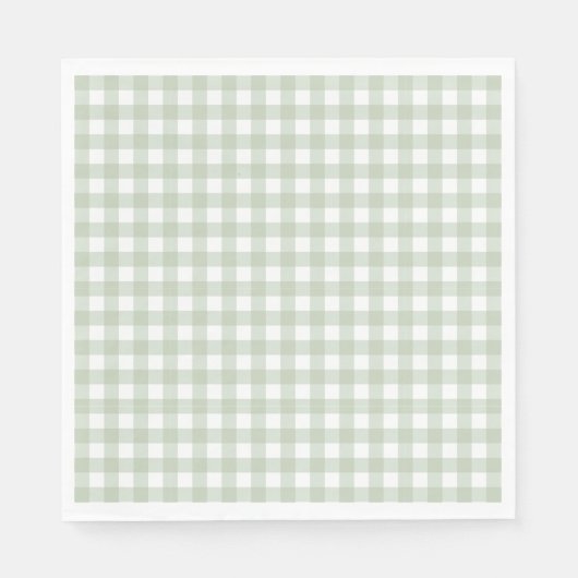 Groene Gingham Flirt Boog Feest Dessert Servet (Voorkant)