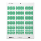 Groene Gingham Geruite Design Keukenlabel Etiket (Full Sheet)