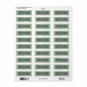 Groene gingham geruite gepersonaliseerde etiket (Full Sheet)
