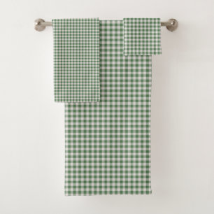 Groene Gingham Geruite Klassieke Boerderij Badkame Bad Handdoek
