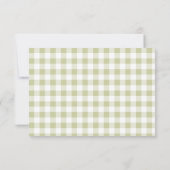 Groene Gingham Geslacht Neutraal Bedankkaart (Achterkant)