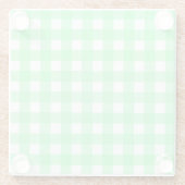 Groene gingham glazen onderzetter (Achterkant)