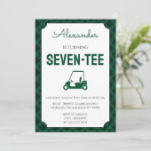 Groene Gingham Golf 70ste Verjaardagsfeestje Kaart (Staand voorkant)