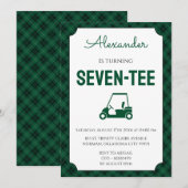 Groene Gingham Golf 70ste Verjaardagsfeestje Kaart (Voorkant / Achterkant)