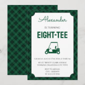 Groene Gingham Golf 80ste Verjaardagsfeestje Kaart (Voorkant / Achterkant)