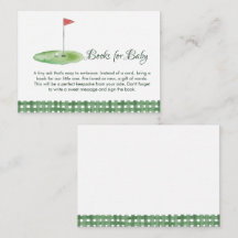Groene Gingham Golf Baby Shower Boeken voor Baby