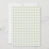 Groene Gingham Golf Baby Shower Kaart (Achterkant)