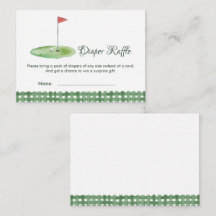 Groene Gingham Golf Baby Shower Luier Raffle