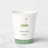 Groene Gingham Golf Baby Shower Papieren Bekers (Achterkant)