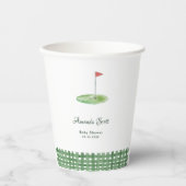 Groene Gingham Golf Baby Shower Papieren Bekers (Voorkant)