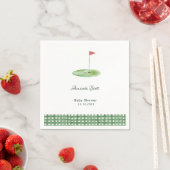 Groene Gingham Golf Baby Shower Servet (Insitu)