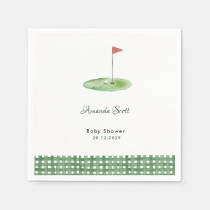 Groene Gingham Golf Baby Shower Servet
