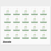 Groene Gingham Golf Baby Shower Vierkante Sticker (Vel)