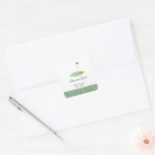 Groene Gingham Golf Baby Shower Vierkante Sticker (Envelop)