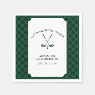 Groene Gingham Golf Bachelor Party Servet