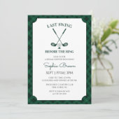 Groene Gingham Golf Bruidsdouche Kaart (Staand voorkant)