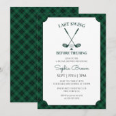 Groene Gingham Golf Bruidsdouche Kaart (Voorkant / Achterkant)