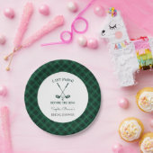 Groene Gingham Golf Bruidsdouche Papieren Bordje (Feest)