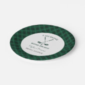 Groene Gingham Golf Bruidsdouche Papieren Bordje (Gekanteld)