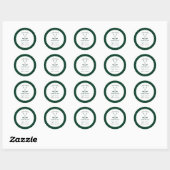 Groene Gingham Golf Bruidsdouche Ronde Sticker (Vel)