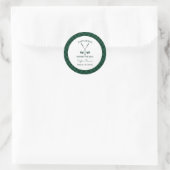 Groene Gingham Golf Bruidsdouche Ronde Sticker (Tas)