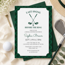 Groene Gingham Golf Bruiloftsborrel