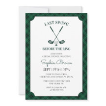 Groene Gingham Golf Bruiloftsborrel