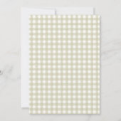 Groene Gingham Golf Jongen Baby Borrel Bedankkaart (Achterkant)