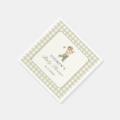 Groene Gingham Golf Jongen Baby Borrel Servet (Hoek)