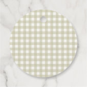 Groene Gingham Golf Jongen Baby Shower Bedankjes Labels (Achterkant)