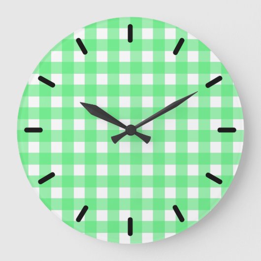 Groene gingham grote klok (Voorkant)