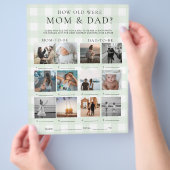 Groene Gingham Hoe Oud Waren Moeder en Vader Foto  Flyer (Hand)