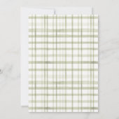 Groene Gingham Hole in One Golf Verjaardagsuitnodi Kaart (Achterkant)