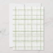 Groene Gingham Hole in One Golf Verjaardagsuitnodi Kaart (Achterkant)